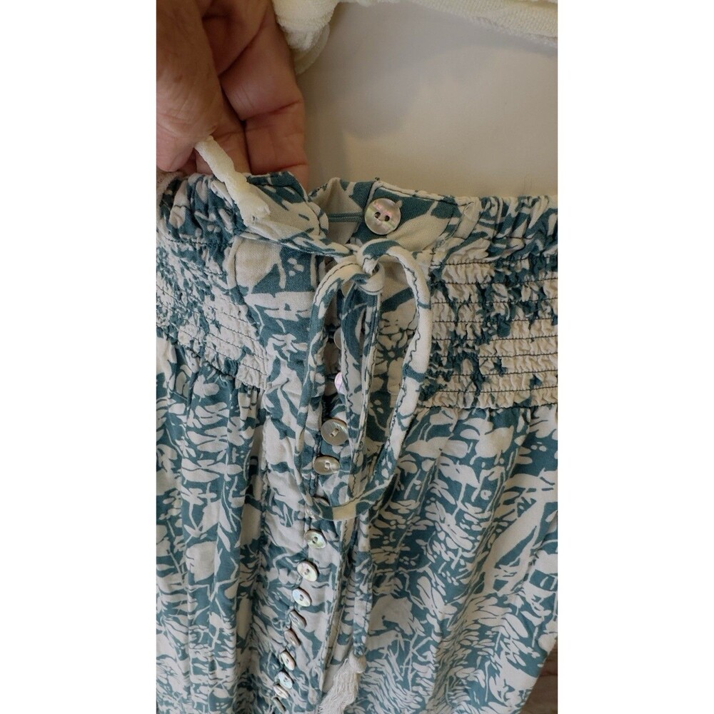 Cynthia Rowley Maxi Skirt Medium Womens S ‎ Floral Geometric Stretch green/white - Picture 4 of 7